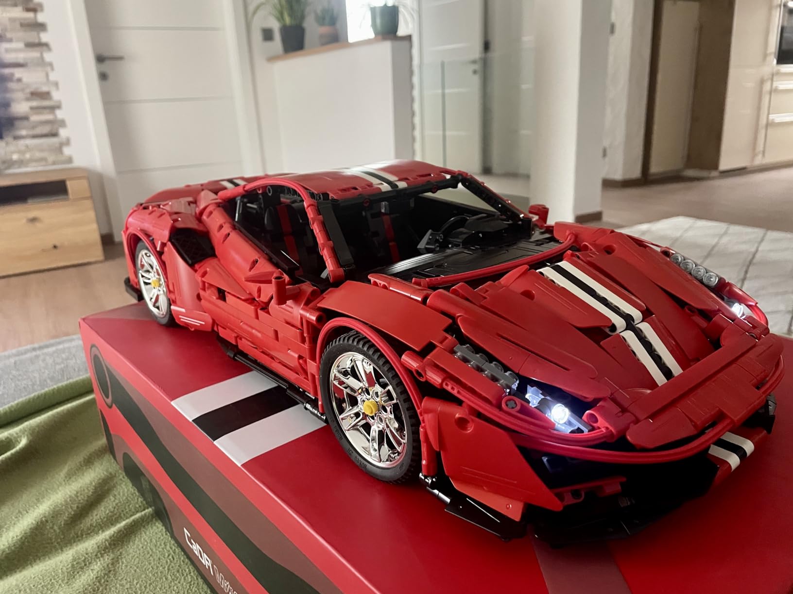 CaDA Master C61042w Supercar Ferrari 488 Klemmbausteine,3187/pcs Technik Groß Ferngesteuert Auto 1:8 Bausteine,MOC Sportwagen Modell Spielzeug