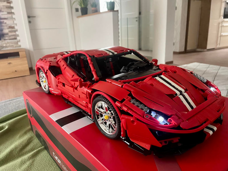 CaDA Master C61042w Supercar Ferrari 488 Klemmbausteine,3187/pcs Technik Groß Ferngesteuert Auto 1:8 Bausteine,MOC Sportwagen Modell Spielzeug