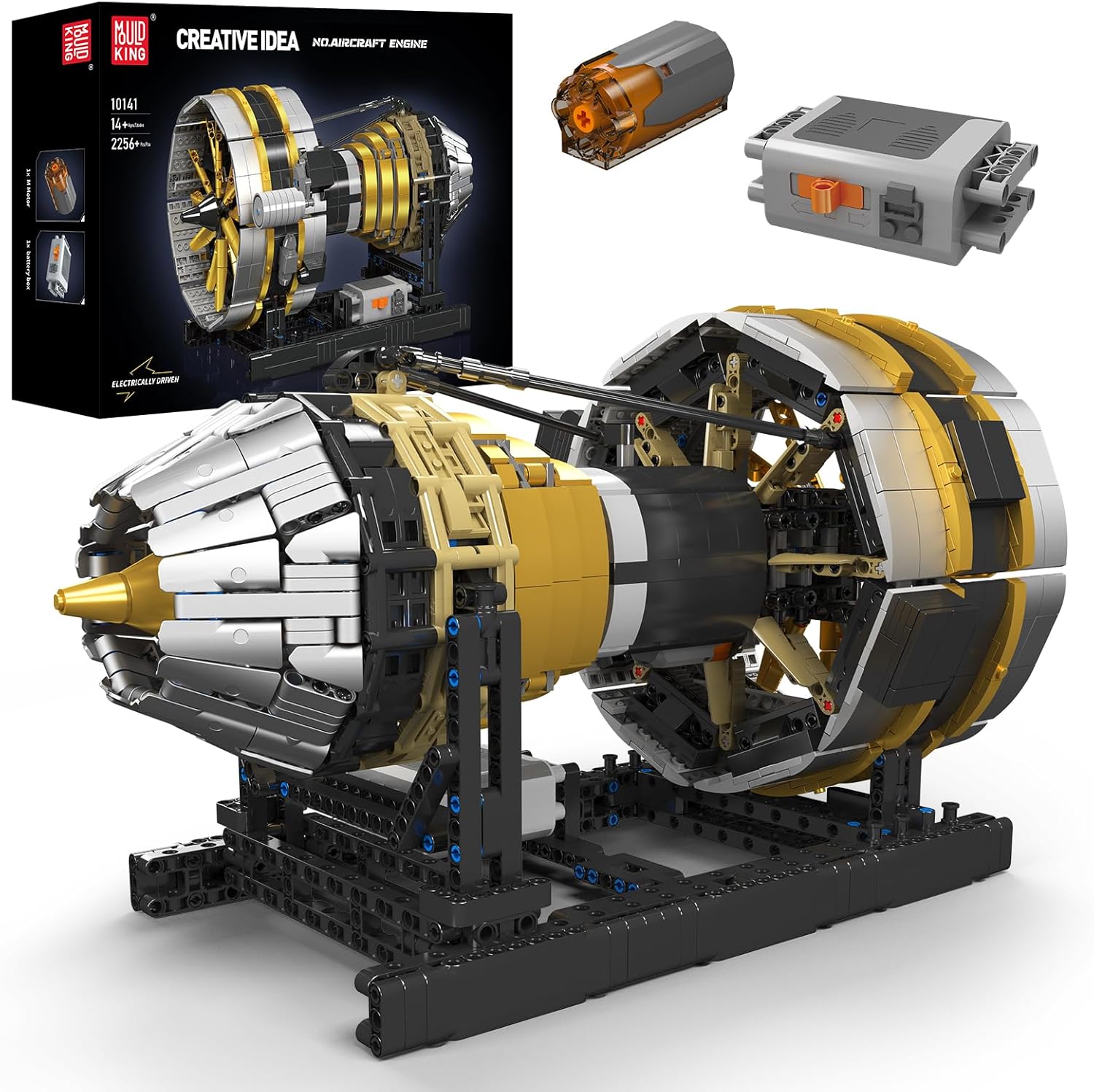 Mould King 10141 Technik Aero Engine Klemmbausteine Luftfahrttriebwerk Motor Bausatz Bausteine Simulation Turbofan Motor Model Kit Ffür Kinder/Erwachsene(2256 Teile)