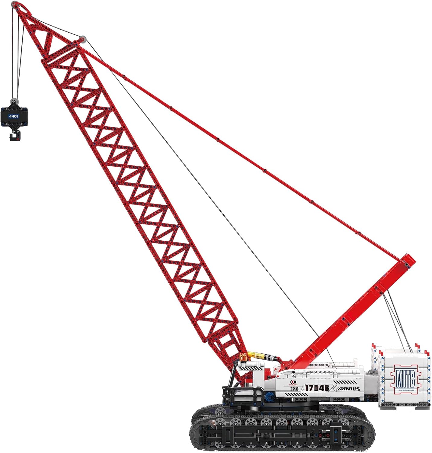 Technik Wacker 16000 RaupenKran, Ferngesteuertes Baufahrzeug-Modell mit Control+ App, Bagger Modellbausatz für Erwachsene (4494 Teile)