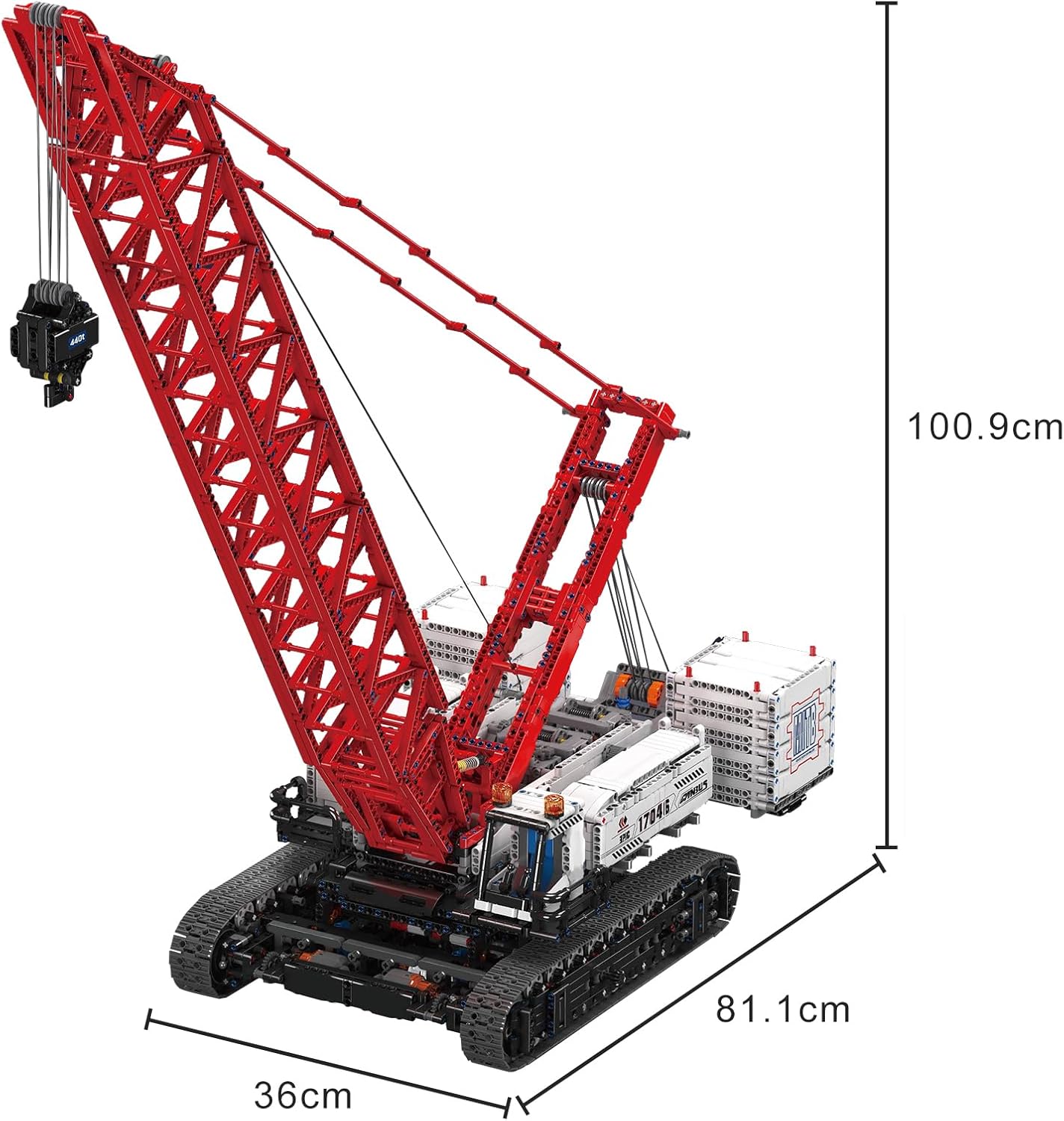 Technik Wacker 16000 RaupenKran, Ferngesteuertes Baufahrzeug-Modell mit Control+ App, Bagger Modellbausatz für Erwachsene (4494 Teile)