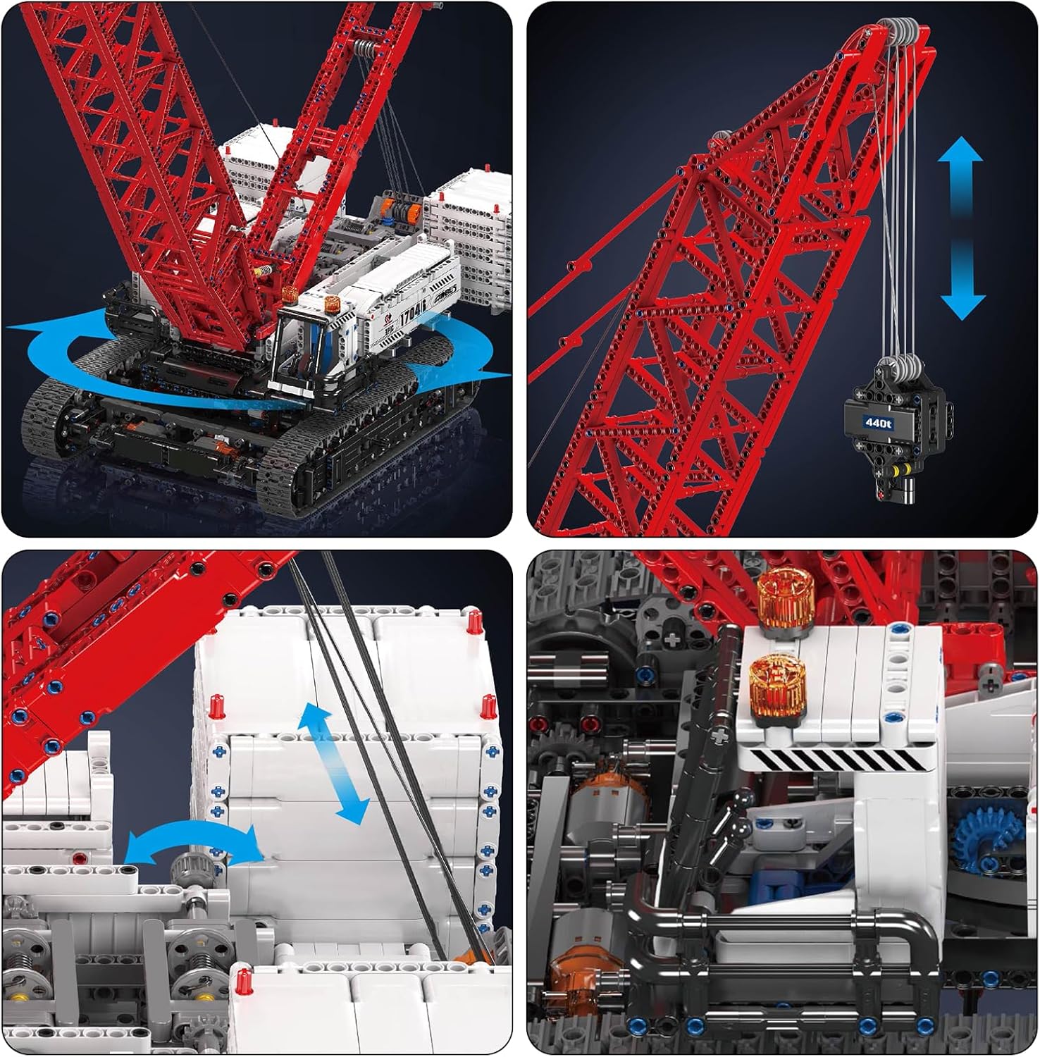 Technik Wacker 16000 RaupenKran, Ferngesteuertes Baufahrzeug-Modell mit Control+ App, Bagger Modellbausatz für Erwachsene (4494 Teile)