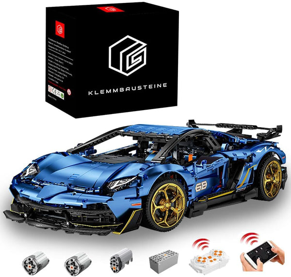 Technik Auto für Lamborghini SVJ, 3800+ Teile Technik Auto Ferngesteuert Auto Motorisierte Sportwagen Modellbau Custom Bausteine Kompatibel mit Lego Technik Auto