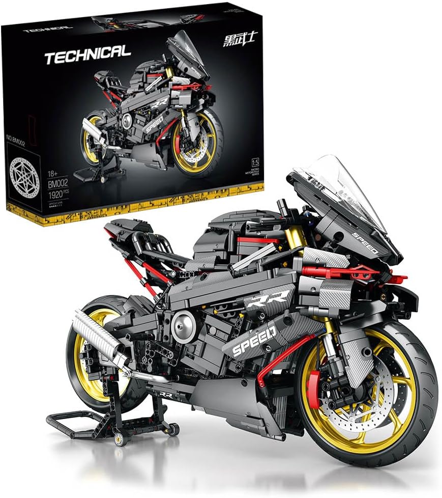 Technik Motorrad für BMW Motorrad Modell, 1920 Teile Technic Motorrad Supermotorrad Modellbausatz Kompatibel mit Lego Technik Motorrad