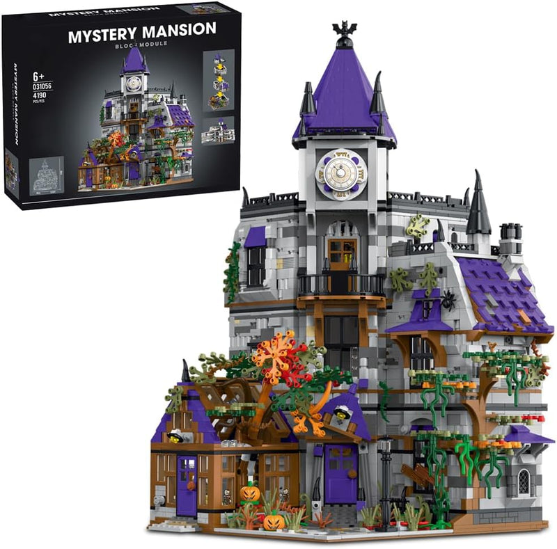 Mittelalterlich Burg Bausteine Set, 4190 Stück Mittelalter haus Modell Set mit Licht, MOC Groß Mittelalterliche Haus Model, Konstruktionsspielzeug Geschenke für Lego Haus