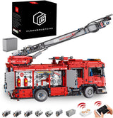 Technik Feuerwehr LKW mit 6 Motoren, 5133 Teile Technik Ferngesteuert Feuerwehrauto mit Kranarm Modell Bausatz Kompatibel mit Lego Technik