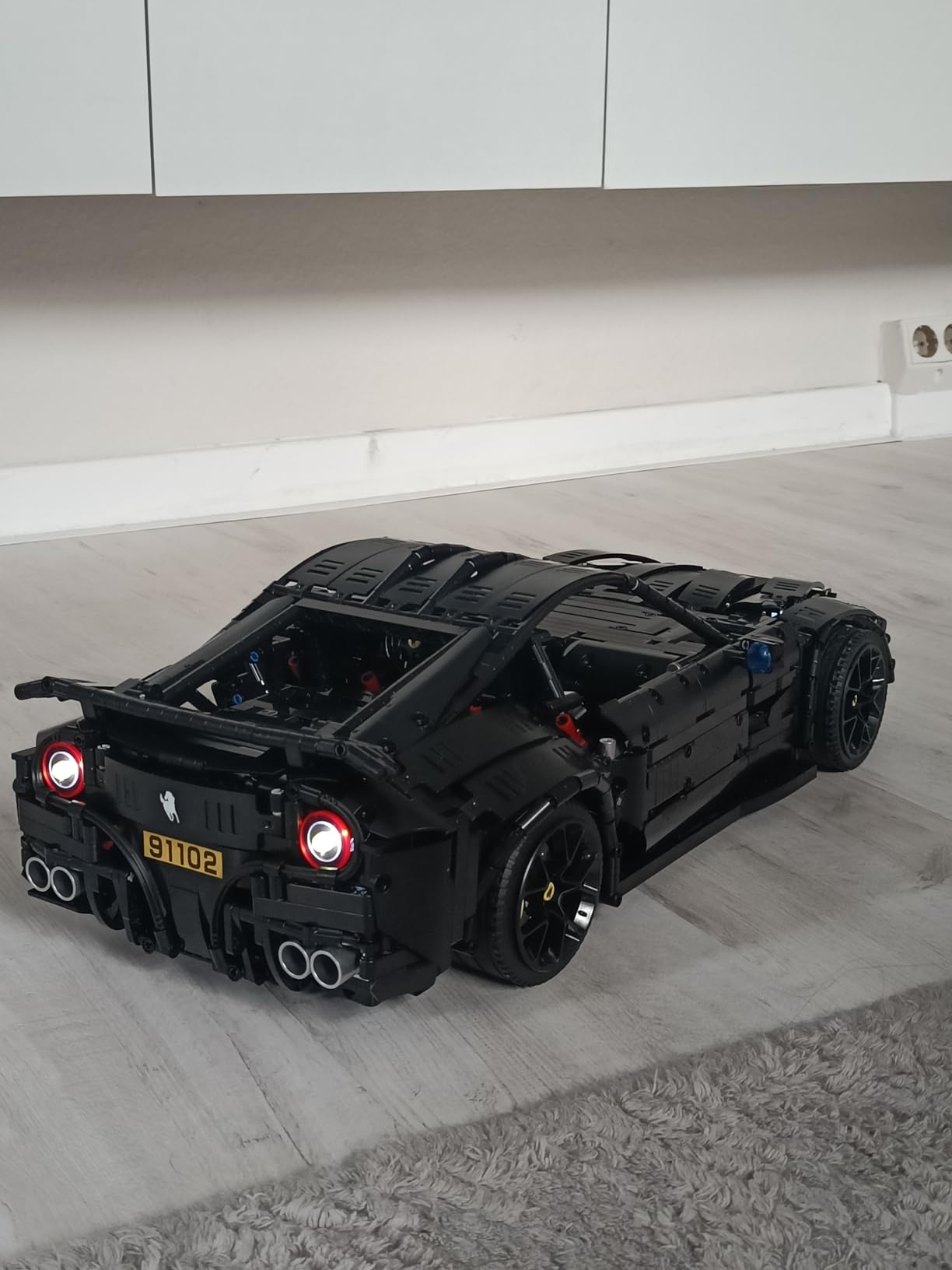 Technik Ferrari F12 Supercar Modell, 3097 Teile Groß Ferngesteuerter Klemmbausteine Sportwagen,1:8 MOC Technik Auto Modell Spielzeug