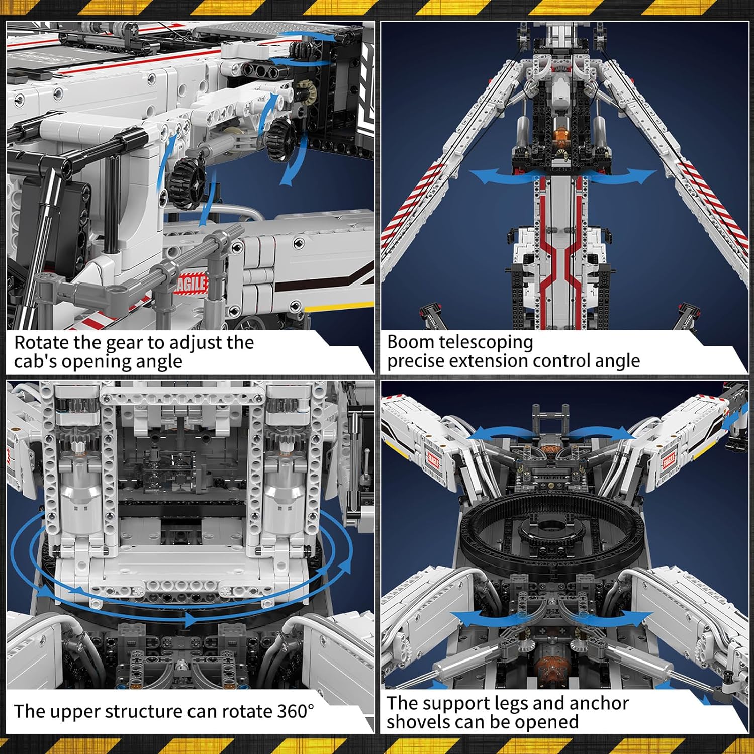 Technik Liebherr Kran, 8506 Teile Groß Kranwagen Mega Modell mit 20 Motoren, 3 Akkubox