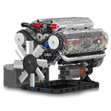 MOC 10088 Technik V8 Achtzylinder-Motor Reihenbenzinmotor-Blockbausatz Klemmbausteine Bausatz Enthält Motor und Batteriekasten V8-Motor (535 Teile+)