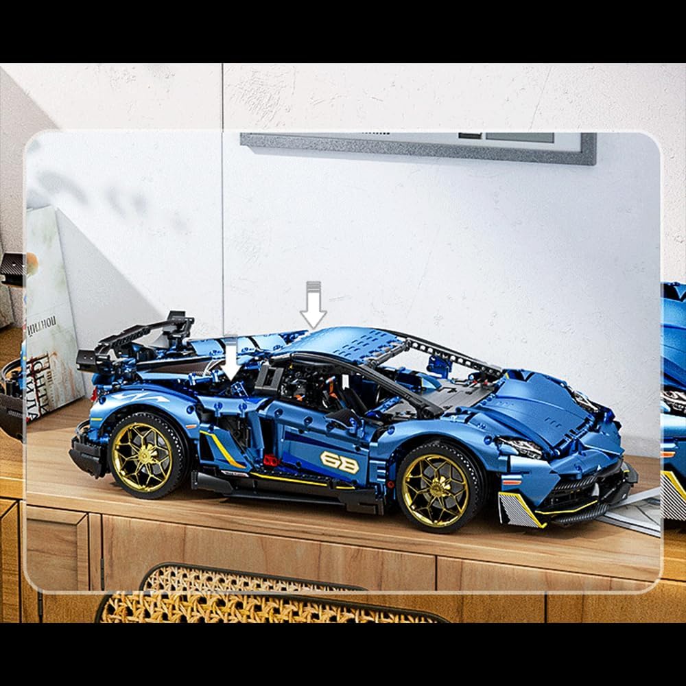 Technik Auto für Lamborghini SVJ, 3800+ Teile Technik Auto Ferngesteuert Auto Motorisierte Sportwagen Modellbau Custom Bausteine Kompatibel mit Lego Technik Auto