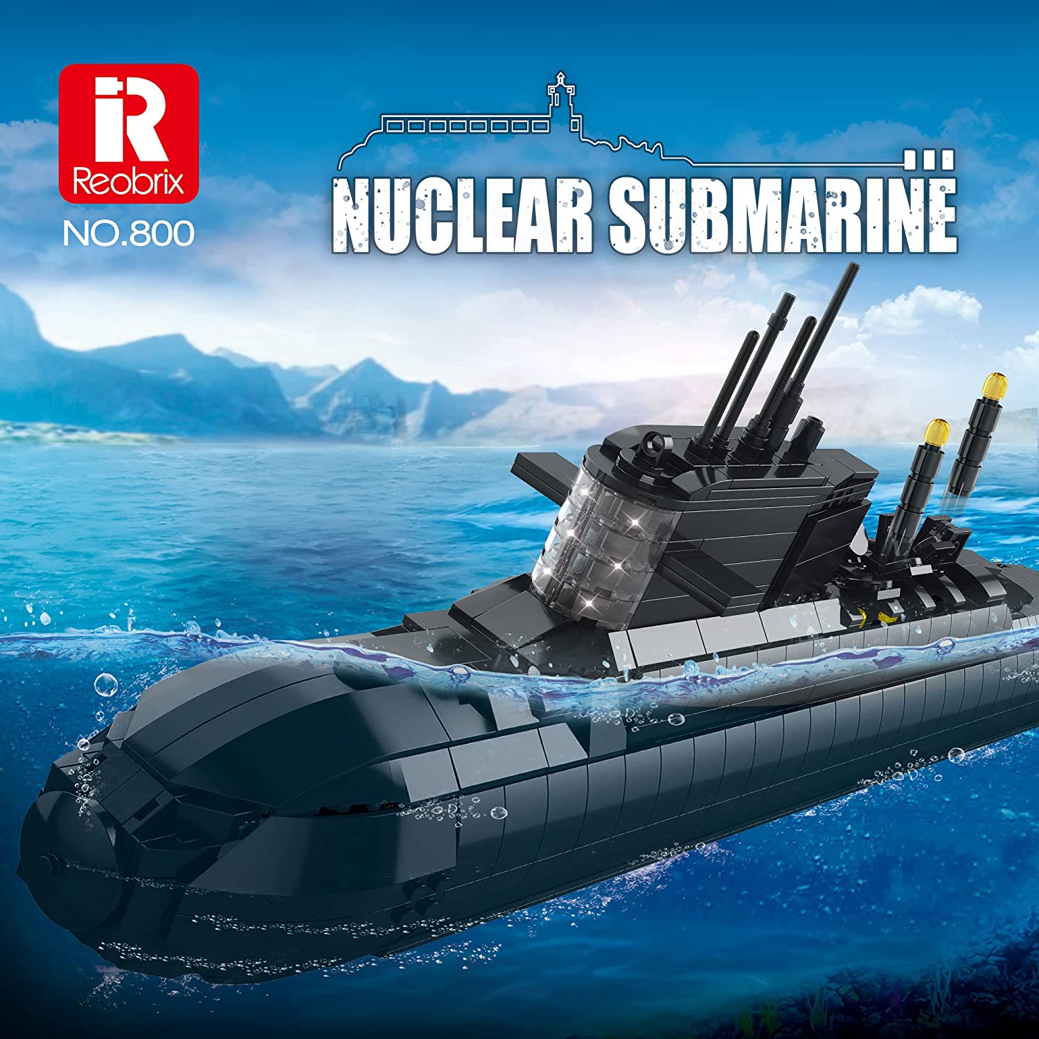 Strategisches Atom-U-Boot Bausteine, Militärschiff Bausatz mit nachgebildetem Echolot und Torpedorohren, Gebaut Spielzeug Für Kinder Erwachsene, 1498 PCS Klemmbausteine kompatibel mit Lego