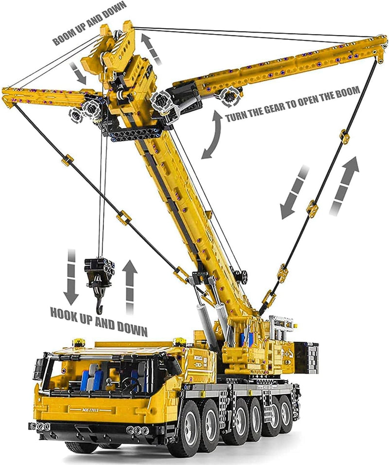 Technik Kran groß, 4468 Teile Technik Kran Ferngesteuert Kranwagen mit Motoren, Technik LKW mit Kran Bauset Kompatibel mit Lego Technik Kran