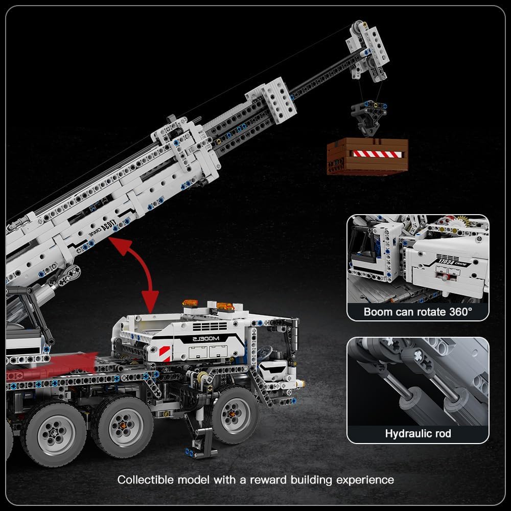 Technik Kran Ferngesteuert Mechanischer Kran Bausteine Spielzeug Schwerlastkran LKW Klemmbausteine (2819 Teile)