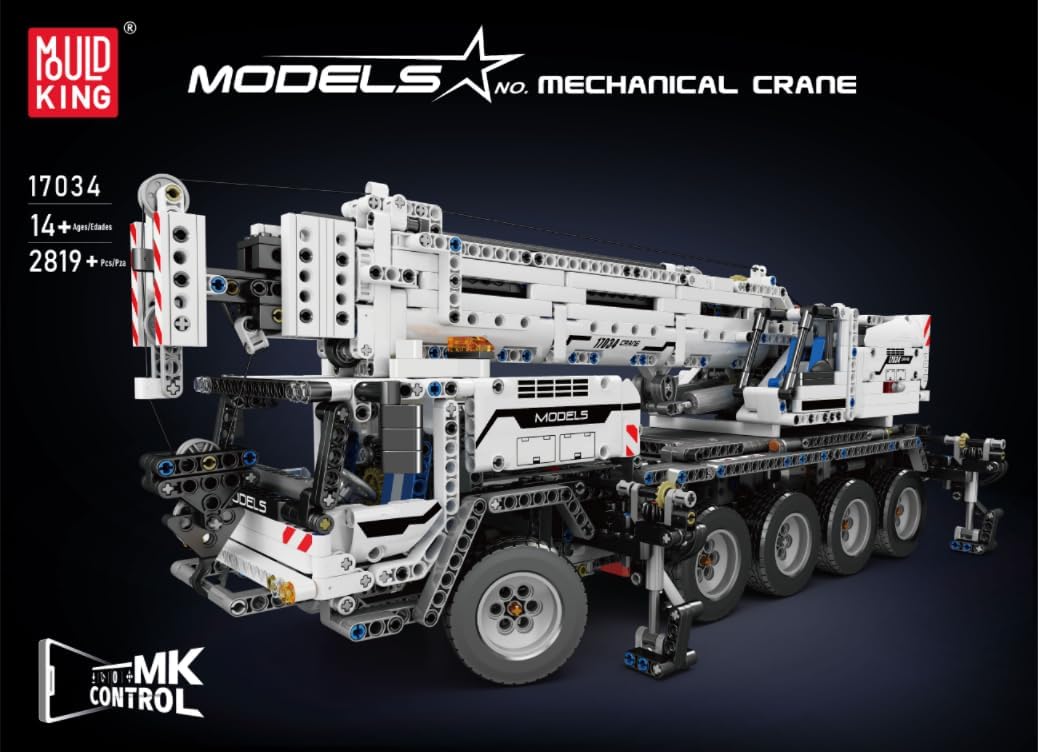 Technik Kran Ferngesteuert Mechanischer Kran Bausteine Spielzeug Schwerlastkran LKW Klemmbausteine (2819 Teile)