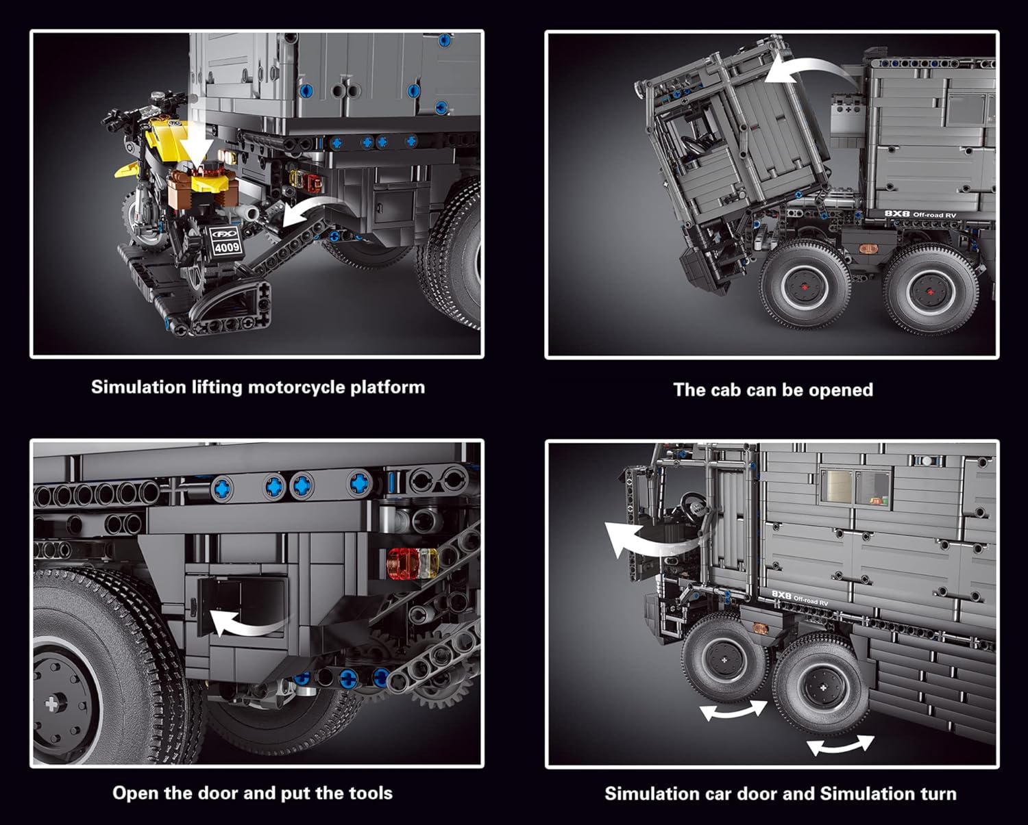 Technik LKW Wohnmobil Offroad Bauset, 6068 Teile Groß Technik Klemmbausteine mit Fernbedienung und 5 Motors, Sammlermodell als Geschenk für Erwachsene, TGL T4009(Originalverpackung)