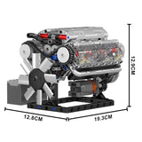 MOC 10088 Technik V8 Achtzylinder-Motor Reihenbenzinmotor-Blockbausatz Klemmbausteine Bausatz Enthält Motor und Batteriekasten V8-Motor (535 Teile+)