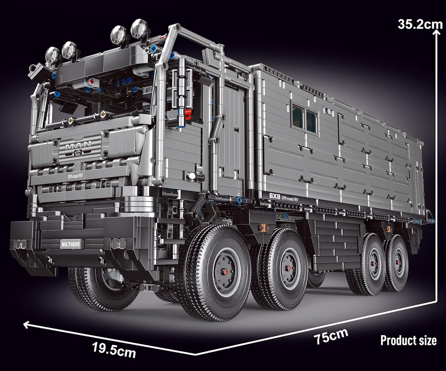 Technik LKW Wohnmobil Offroad Bauset, 6068 Teile Groß Technik Klemmbausteine mit Fernbedienung und 5 Motors, Sammlermodell als Geschenk für Erwachsene, TGL T4009(Originalverpackung)