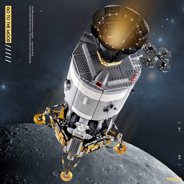 Apollo 11 Raumschiff Modell, 7106 Teile Raumschiff Klemmbausteine Bauset Kompatibel mit Lego Star Wars Apollo 11