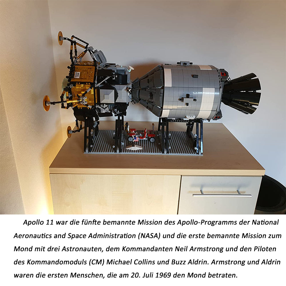 Apollo 11 Raumschiff Modell, 7106 Teile Raumschiff Klemmbausteine Bauset Kompatibel mit Lego Star Wars Apollo 11