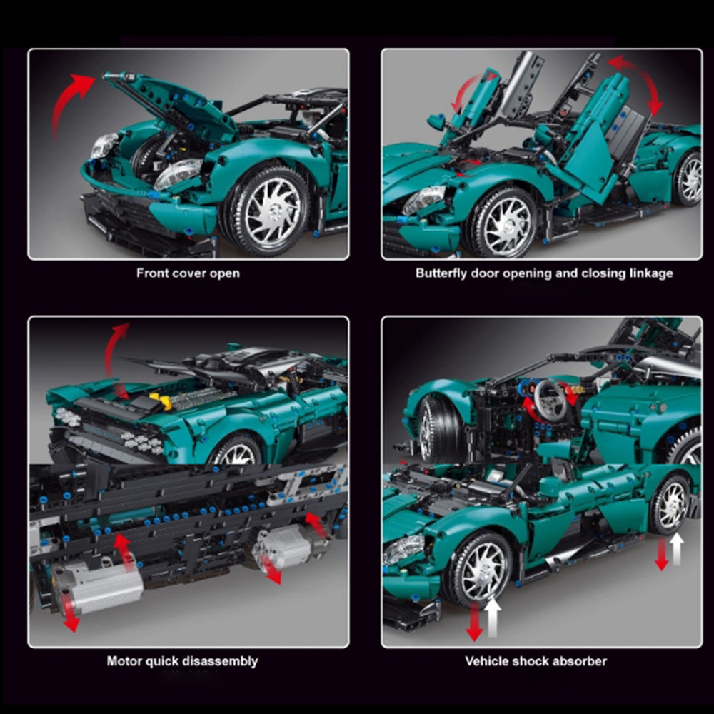 Technik Auto für Aston Martin Modell, 2111 Teile Technik Auto Technik Sportwagen, 1:10 Groß MOC Technik Auto Modell Bauset Kompatibel mit Technik Auto