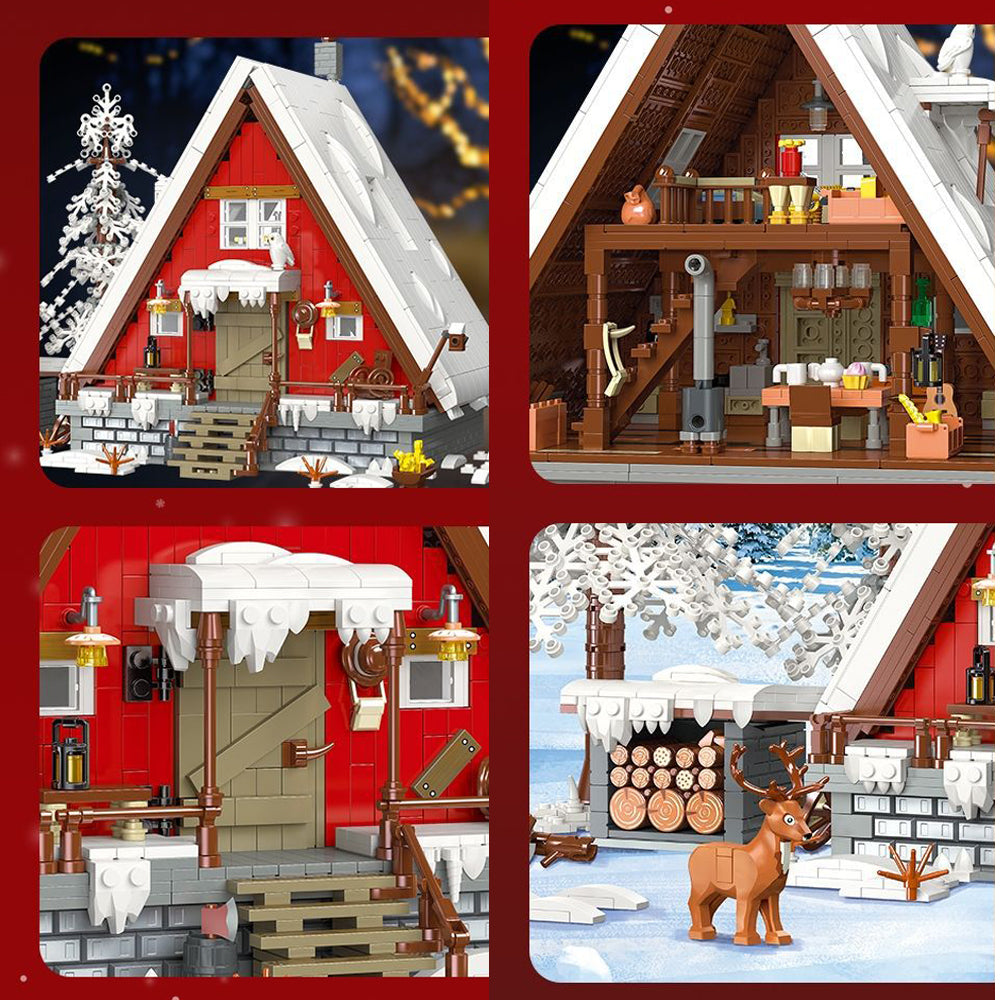 Weihnachtshaus für Lego Weihnachten 2023, Weihnachten Haus Weihnachtskalender Klemmbausteine Modell Bauset Kompatibel mit Lego Weihnachten