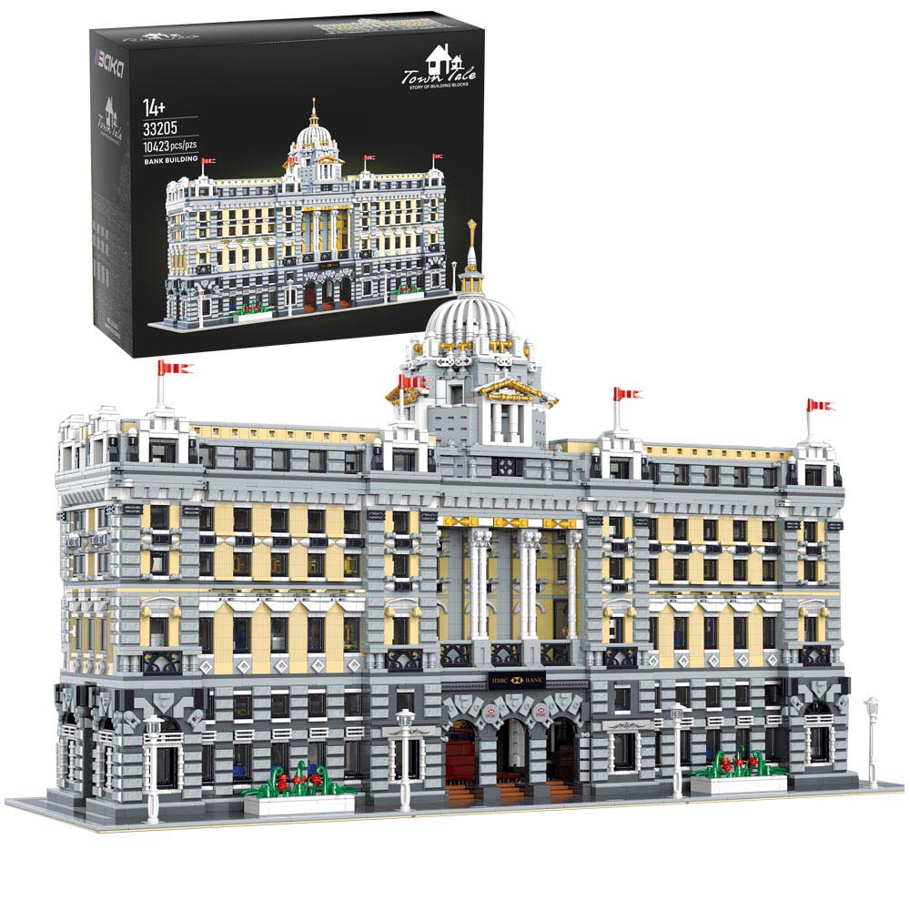 Architecture Bankgebäude für Lego Architecture, 10423 Teile Riesiges Modell Klemmbausteine Bauset Kompatibel mit Lego Architecture