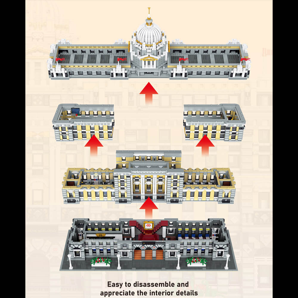 Architecture Bankgebäude für Lego Architecture, 10423 Teile Riesiges Modell Klemmbausteine Bauset Kompatibel mit Lego Architecture