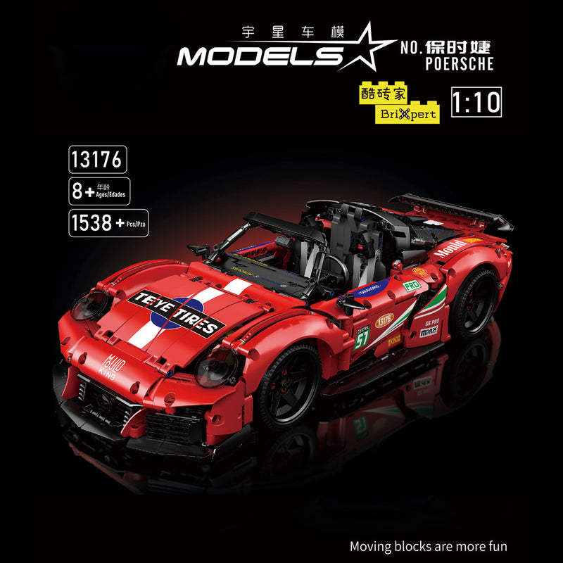 Technik Auto für Porsche Cabrio, Technik Supercar Technik Auto Ferngesteuert Modell, 1538 Teile Technik Sportwagen Modell Kompatibel mit Lego Technik