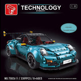 Technik 911 GT2-RS Sportwagen Auto Bausatz, TGL-T5026, 3389 Teile mit 5 Motoren Groß Ferngesteuert Technik Auto Klemmbausteine (Originalverpackung)