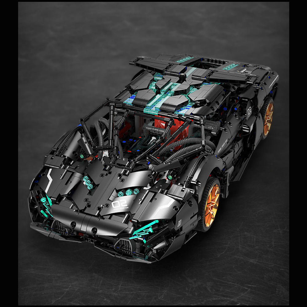 Technik Auto für Lamborghini Modell, 3520+ Teile Technik Auto Technik Sportwagen, 1:8 Groß MOC Technik Auto Modell Bauset Kompatibel mit LEGO Technik Auto, T3004