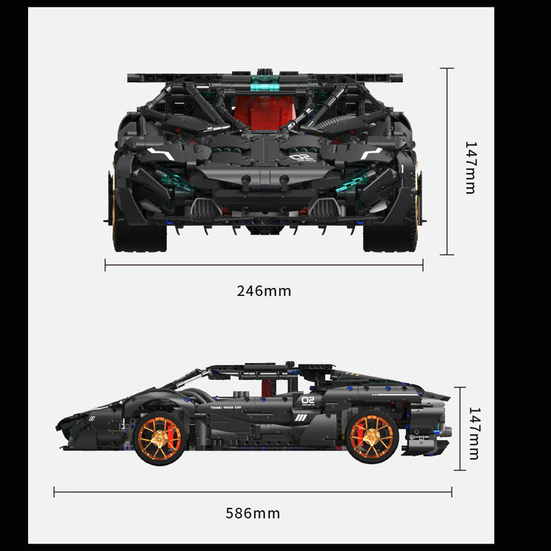 Technik Auto für Lamborghini Modell, 3520+ Teile Technik Auto Technik Sportwagen, 1:8 Groß MOC Technik Auto Modell Bauset Kompatibel mit LEGO Technik Auto, T3004