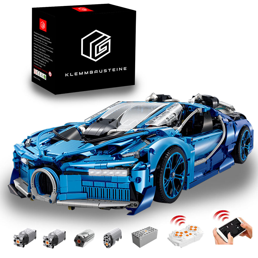 Technik Auto für Bugatti, 3800+ Teile Technik Auto Ferngesteuert Auto Motorisierte Sportwagen Modellbau Custom Bausteine Kompatibel mit Lego Technik Auto