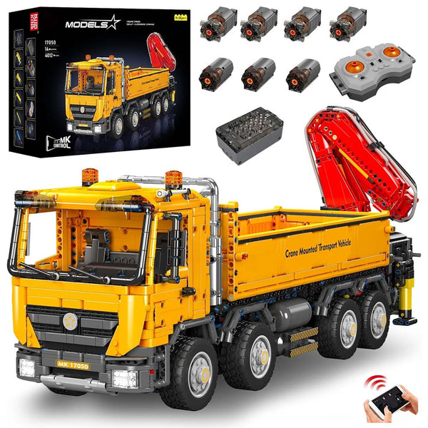 Technik LKW Technik Kipper 17050, Technik Kran LKW Mit 7 M0TOR Set, Technik Kranwagen Modellbau Klemmbausteine Kompatibel mit Lego Technic Auto