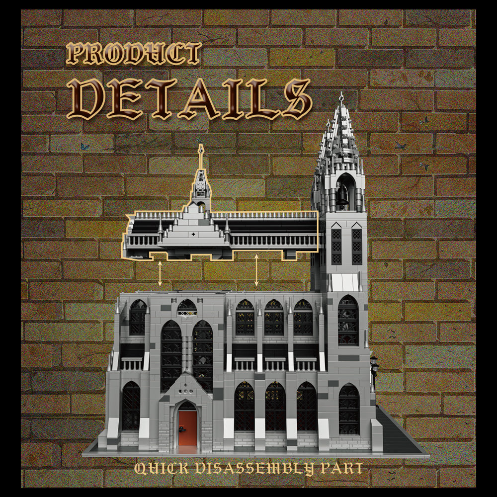 Mittelalterliche Burg für Gothic Cathedrals, 4136+ TeiIe Castles Modular Haus Klemmbausteine Mittelalterliches Schloss ModeII groß ModeIbau für Gothic Cathedral 33920