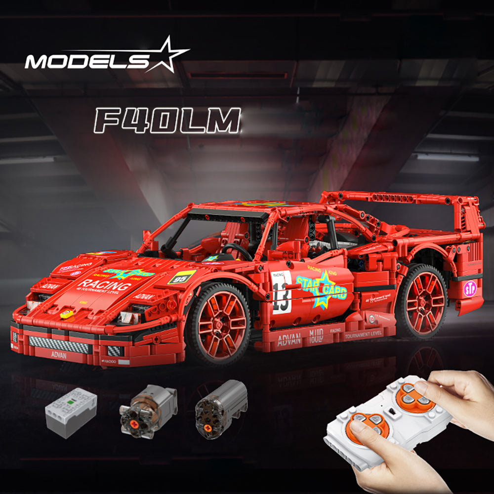 Technik Auto für Ferrari F40, 2688 Teile Technik Sportwagen Ferngesteuert Modell Klemmbausteine Bauset Kompatibel mit Lego Technik Auto