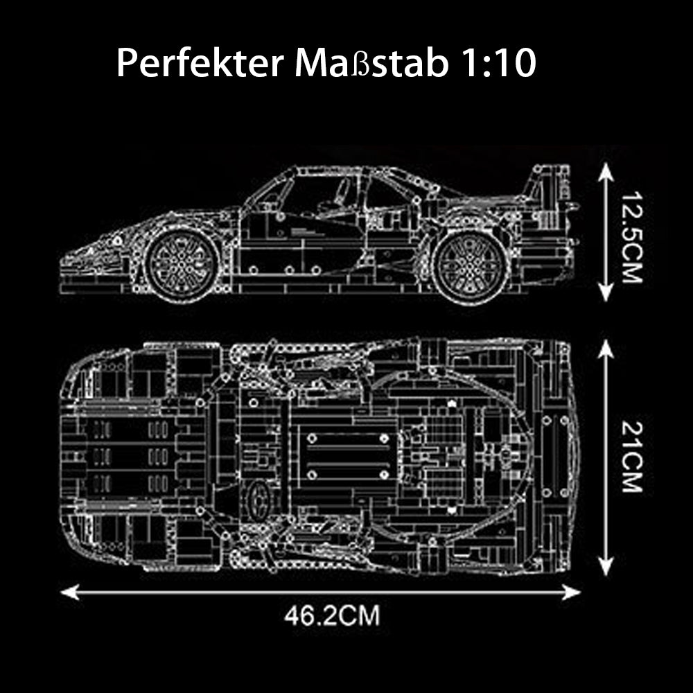 Technik Auto für Ferrari F40, 2688 Teile Technik Sportwagen Ferngesteuert Modell Klemmbausteine Bauset Kompatibel mit Lego Technik Auto