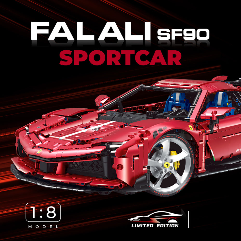 Technik Auto für Ferrari SF90 Modell, 3980+ Teile Technik Auto Technik Sportwagen, 1:8 Groß MOC Technik Auto Modell Bauset Kompatibel mit Lego Technik Auto, 10623