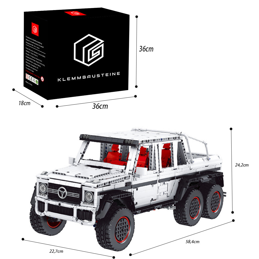 Technik Auto für Mercedes-Benz G700 Offroad-Fahrzeug, 6X6 Geländewagen, Technik Klemmbausteine Kompatibel mit LEGO Technik Auto