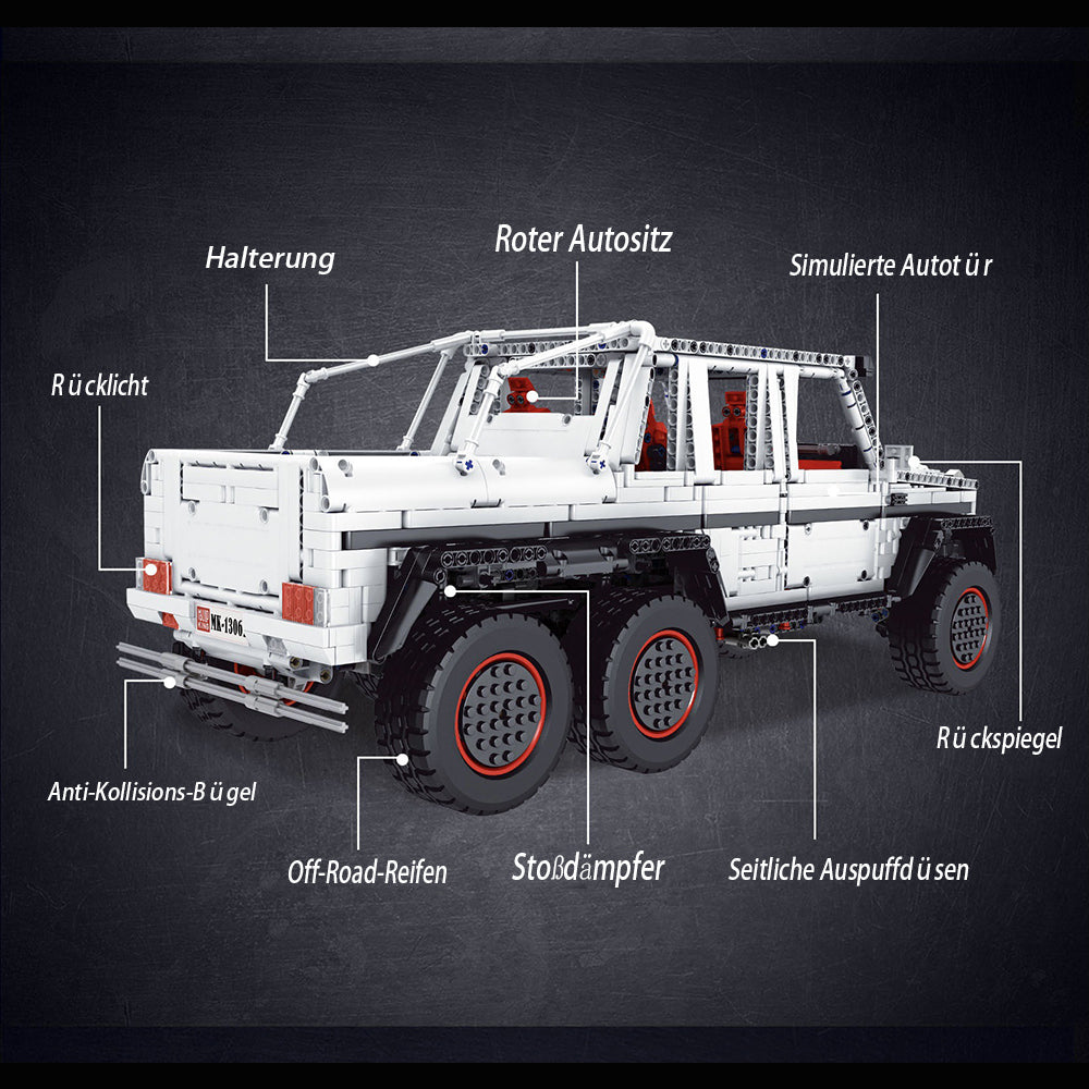 Technik Auto für Mercedes-Benz G700 Offroad-Fahrzeug, 6X6 Geländewagen, Technik Klemmbausteine Kompatibel mit LEGO Technik Auto