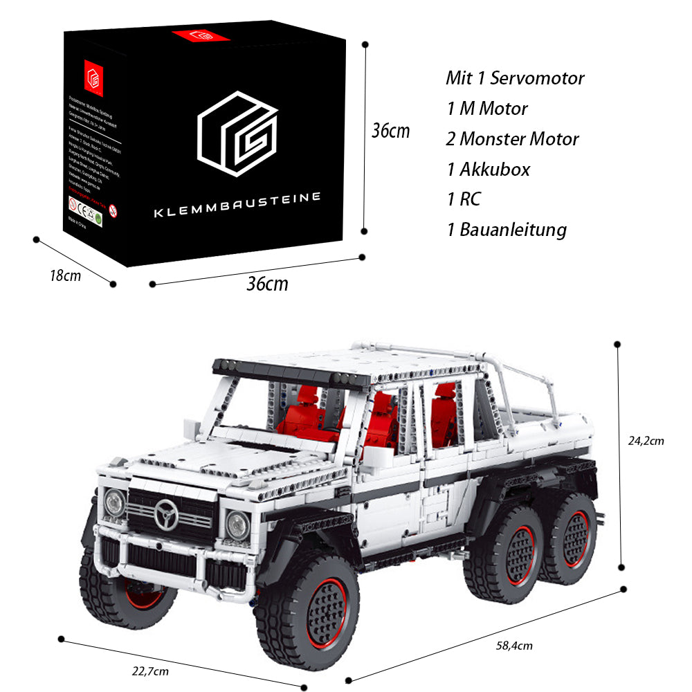 Technik Auto für Mercedes-Benz G700 Offroad-Fahrzeug, 6X6 Geländewagen, Technik Klemmbausteine Kompatibel mit LEGO Technik Auto