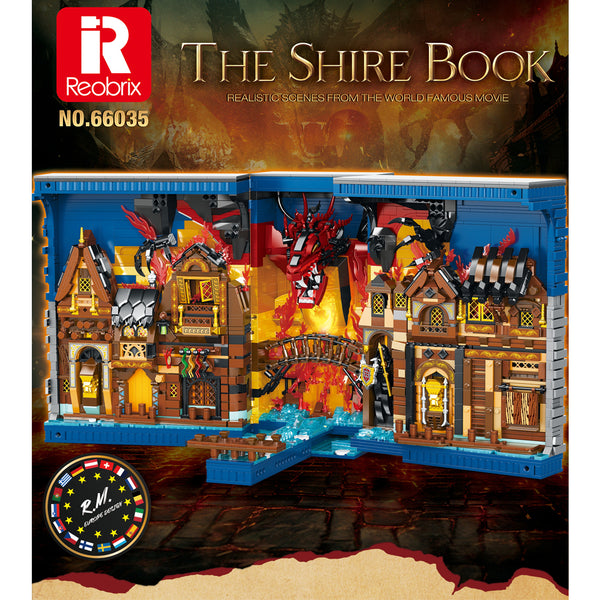 Reobrix 66035 The Shine Book, Büchermodell mit Ieds, Büchermodell Klemmbausteine Set, 3398 Teile