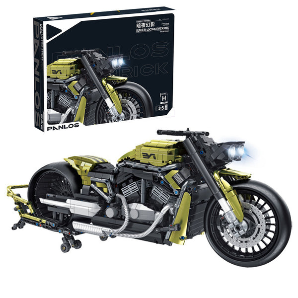 Technik Motorrad Bausatz für Harley Davidson Night Rod, 1:5 Groß Technik Motorrad ModeIIbausatz, 2420 Klemmbausteine Technik Motorrad Bausteinsatz für Kinder Erwachsene