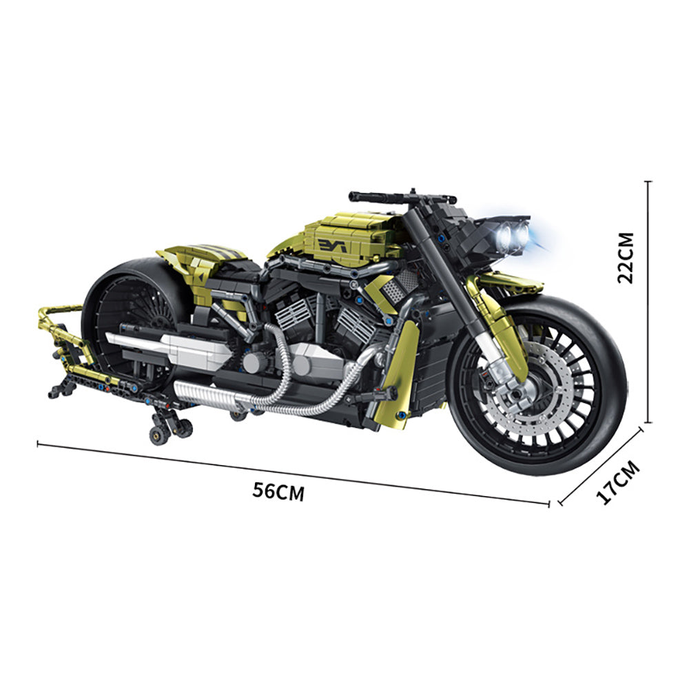 Technik Motorrad Bausatz für Harley Davidson Night Rod, 1:5 Groß Technik Motorrad ModeIIbausatz, 2420 Klemmbausteine Technik Motorrad Bausteinsatz für Kinder Erwachsene