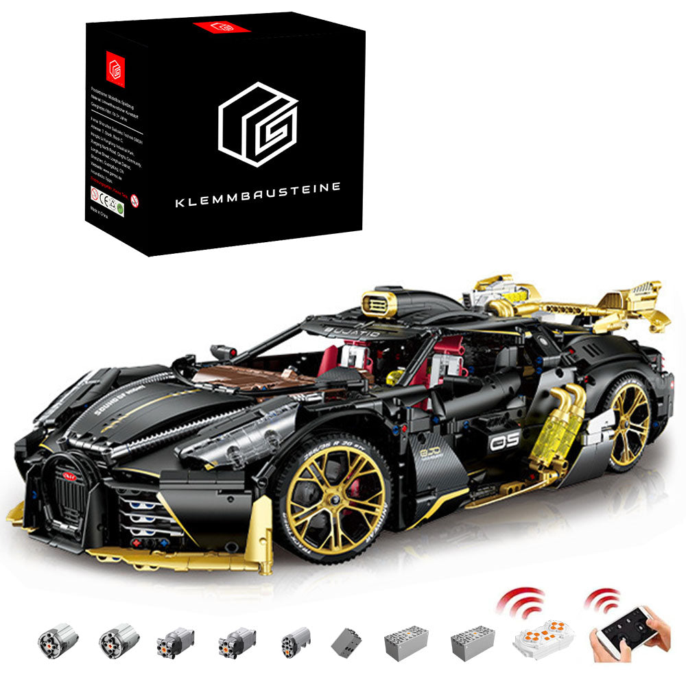 Technik Auto für Bugatti La Voiture Noire 1:8 Supercar, Technik Auto 1:8 groß Modellbau, MOC Modell Bausatz Kompatibel mit Bugatti Technik Auto