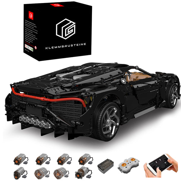 Technik Auto für Bugatti La Voiture Noire Supercar, 4680+ Teile Technik Auto Ferngesteuert, Technic Supersportwagen Modell Bausatz Kompatibel mit Lego Technik Auto