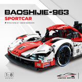 Technik Auto für Porsche 963 Rennwagen, 3400+ Teile Technik Auto Ferngesteuert Auto Motorisierte Rennwagen Modellbau Custom Bausteine Kompatibel mit Lego Technik Auto