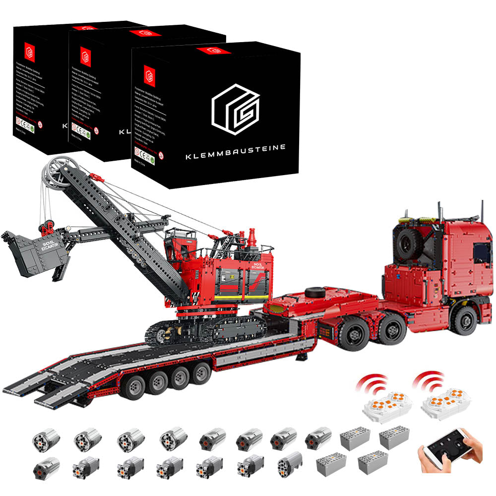 Technik LKW mit Anhänger, Bagger, 11100+ Teile Technic LKW mit Anhanger, Technik Truck mit Anhänger, Raupenbagger Modell Bausatz Kompatibel mit Lego Technik