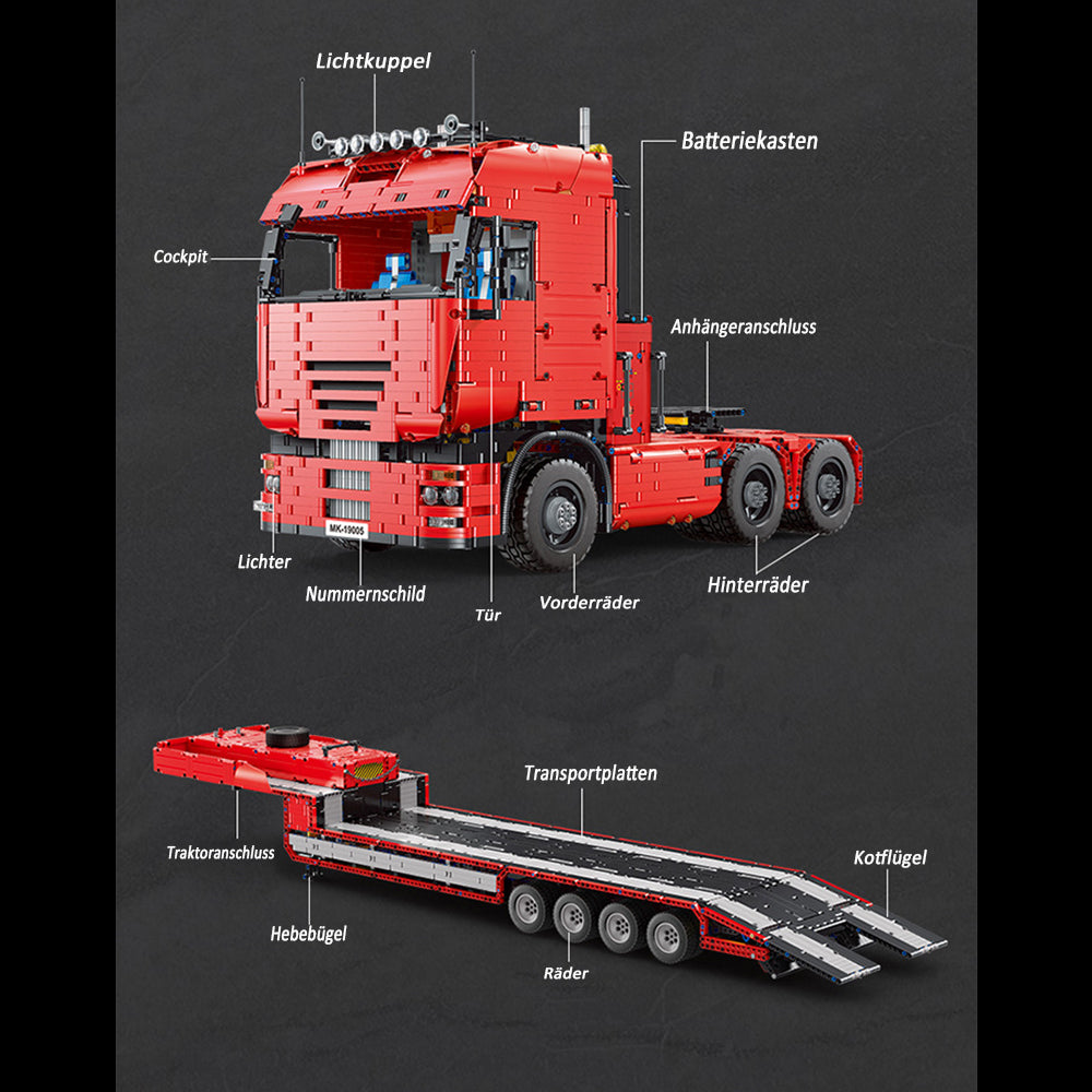 Technik LKW mit Anhänger, Bagger, 11100+ Teile Technic LKW mit Anhanger, Technik Truck mit Anhänger, Raupenbagger Modell Bausatz Kompatibel mit Lego Technik