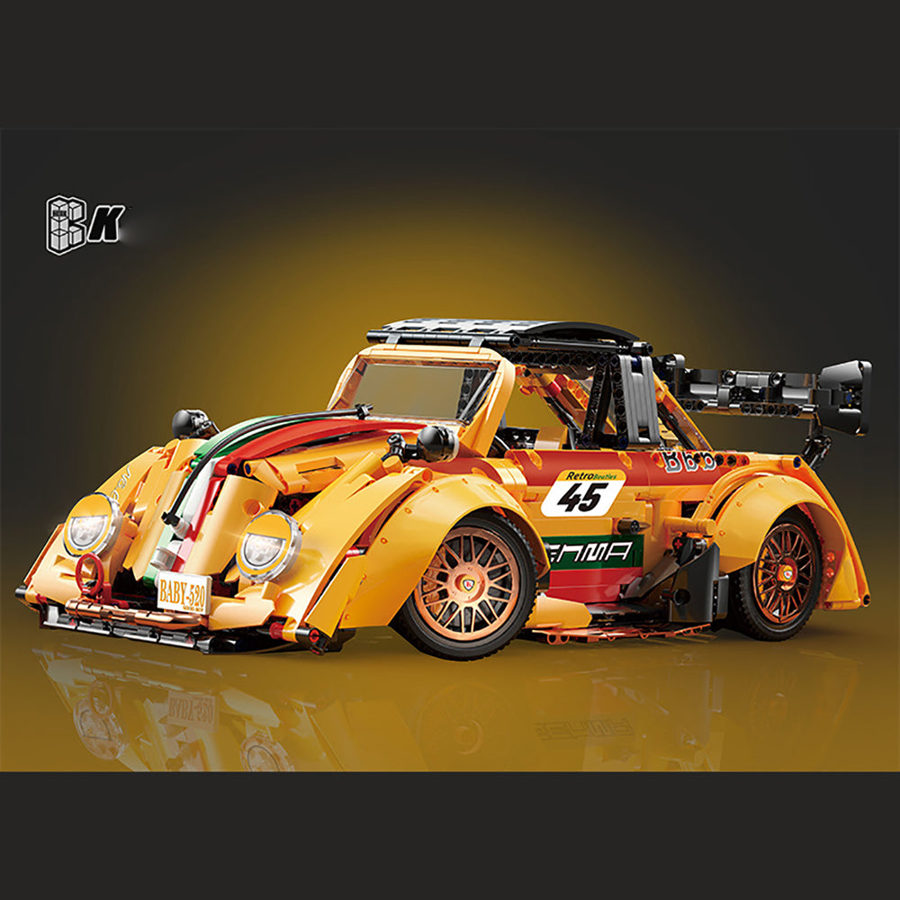 Technik Auto für Volkswagen Beetle, 1:10 Technik Auto mit M0T0R, Technik Auto mit Ieds Bausatz MOC Auto KIemmbausteine Kompatibel mit Iego Technik Volkswagen Auto