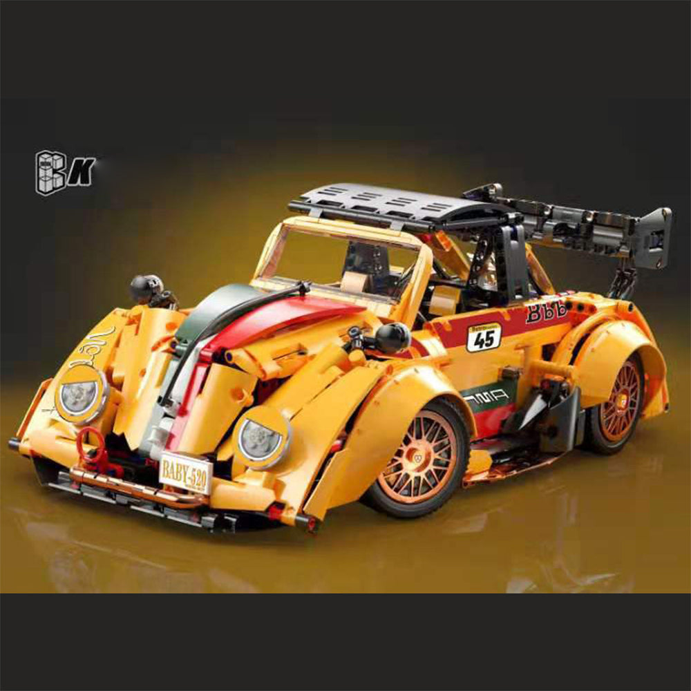 Technik Auto für Volkswagen Beetle, 1:10 Technik Auto mit M0T0R, Technik Auto mit Ieds Bausatz MOC Auto KIemmbausteine Kompatibel mit Iego Technik Volkswagen Auto